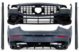 Body kit Για Mercedes-Benz CLA C118 Sedan X118 Shooting Brake (2019-up) CLA45s Amg Look Black Edition Με Μάσκα & Μπούκες Μαύρες