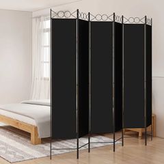 vidaXL Διαχωριστικό Δωματίου με 6 Πάνελ Μαύρο 240x220 εκ. από Ύφασμα
