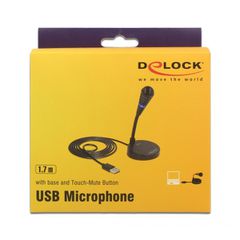 DELOCK USB μικρόφωνο 65868 με βάση και mute button-thumb-2