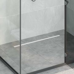 vidaXL 360° Νεροχύτης ντους με λεπτό μοντέλο Ασημί 80 cm
