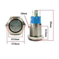 Waterproof Metal Push Button Switch with LED Light (Fixed Self Locking)-thumb-1