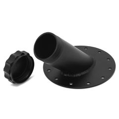 Black Aluminum Fuel Tank Filler Neck Cap 45 Degree 12 Bolts