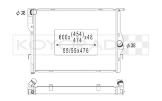 2row 48mm Radiator. 1 E87/ 3/M3 E90/X1 E84/Z4 E89 1.6/2.0/2.5/3.0 (2005-2013)-thumb-1