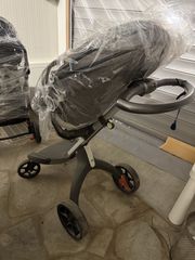 Stokke Xplory παιδικό καρότσι Γκρι και σιέλ   ,καρεκλάκι ,βάση Isofix, καλαθουνα όλα