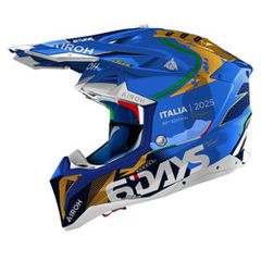 Κράνος Μηχανής Off Road Airoh Aviator 3 6 DAYS® ITALY 2025 Μπλε