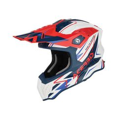Κράνος Μηχανής Off Road Acerbis Airstrike-X Fiberglass ECE 22.06 26905.034 άσπρο/μπλε/κόκκινο