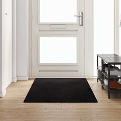 vidaXL Δερμάτινο Χαλί Μαύρο 100 x 250 cm 100% Πολυπροπυλένιο Τούφτα