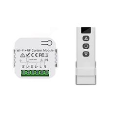 Έξυπνος Διακόπτης Κουρτίνας & Ρολών Tuya WiFi + RF433 με Τηλεχειριστήριο