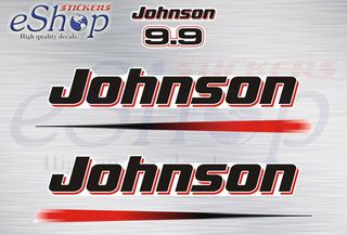 Αυτοκόλλητα σετ για Johnson 9,9 Hp δίχρονης 2000 2004