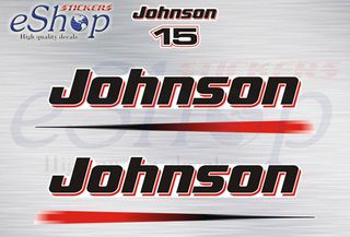 Αυτοκόλλητα σετ για Johnson 15 Hp δίχρονης 2000 2004