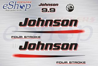Αυτοκόλλητα σετ για Johnson 9,9 Hp τετράχρονης 2002 2006