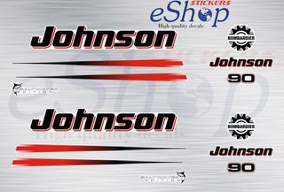 Αυτοκόλλητα σετ για Johnson 90 Hp Saltwater Δίχρονης έκδοση 2002 2006
