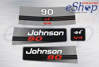 Αυτοκόλλητα σετ για Johnson 90 Hp V4 Δίχρονης 1991 1996