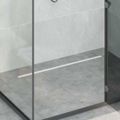 vidaXL 360° Νεροχύτης ντους με λεπτό μοντέλο Ασημί 90 cm