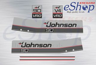 Αυτοκόλλητα σετ για Johnson 90 Hp VRO Δίχρονης 1987 1988