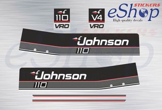 Αυτοκόλλητα σετ για Johnson 110 Hp VRO Δίχρονης 1989 1990