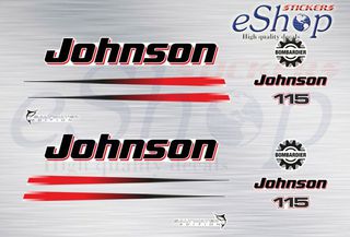 Αυτοκόλλητα σετ για Johnson 115 Hp Saltwater Δίχρονης έκδοση 2002 2006