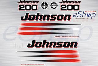Αυτοκόλλητα σετ για Johnson 200 Hp τετράχρονης έκδοση 2003 2006