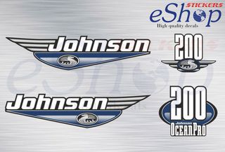 Αυτοκόλλητα σετ για Johnson 200 Hp OceanPro Δίχρονης μπλε σκούρα έκδοση 1992 2000