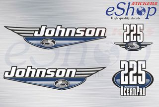 Αυτοκόλλητα σετ για Johnson 225 Hp OceanPro Δίχρονης μπλε σκούρα έκδοση 1992 2000