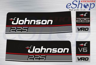 Αυτοκόλλητα σετ για Johnson 225 Hp V6 VRO Δίχρονης 1989 1990