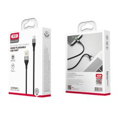 XO NB188 2.4A Διπλής Φοράς Φόρτιση USB Micro 1m Γκρί-thumb-1