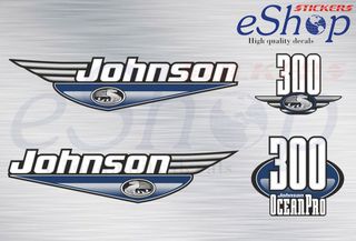 Αυτοκόλλητα σετ για Johnson 300 Hp OceanPro Δίχρονης μπλε σκούρα έκδοση 1992 2000