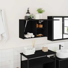 vidaXL ντουλάπι τοίχου μπάνιου μαύρο 60x25x40 cm κατασκευασμένο ξύλο