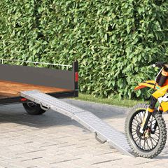 vidaXL Πτυσσόμενη ράμπα 200kg ανά ράμπα Ασημί 186 x 23 x 4,5 εκ