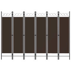 vidaXL Διαχωριστικό Δωματίου με 6 Πάνελ Καφέ 240 x 180 εκ.