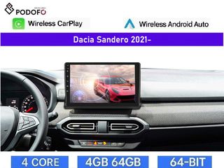 Dacia Sandero & Stepway 2021- Android Car Radio 10.1" |4+64GB| Wireless CarPlay & Android Auto | GPS | EQ | WiFi