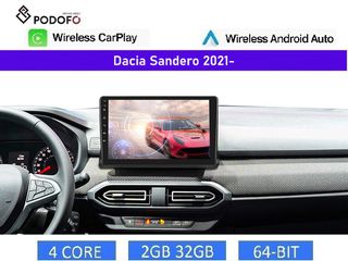 Dacia Sandero & Stepway 2021- Android οθόνη 10.1" 2+32GB Ασύρματο CarPlay & Aσύρματο Android Auto | GPS | EQ | WiFi