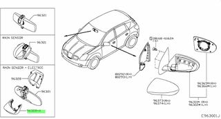 ΚΑΛΥΜΜΑ ΒΑΣΗΣ ΕΣΩΤΕΡΙΚΟΥ ΚΑΘΡΕΠΤΗ NISSAN  QASHQAI J10  PULSAR C13 PRIMERA P12   96329AU405-thumb-1