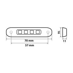 Lampa ΦΩΣ ΟΓΚΟΥ ΦΟΡΤΗΓΟΥ 4LED ΛΕΥΚΟ 12/24V 70x16x11mm ΑΔΙΑΒΡΟΧΟ 1ΤΕΜ.