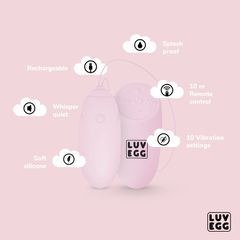 LUV Vibrating Egg Remote Control 10m Pink-thumb-9