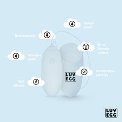 LUV Vibrating Egg Remote Control 10m Blue-thumb-8