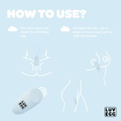 LUV Vibrating Egg Remote Control 10m Blue-thumb-7
