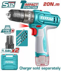 TOTAL ΔΡΑΠ/ΒΙΔΟ ΚΡΟΥΣΤΙΚΟ ΜΠΑΤ. Li-ion 12V / 1.5Ah / 20Nm / 2 ΜΠΑΤ Type-C (TIDLI12206E)
