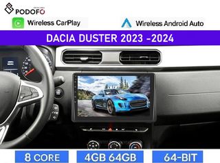 Dacia Duster (2023-2024) Android Car Radio 10.1" Android 13 | 8-Core | 4+64GB | Wireless CarPlay & Android Auto | GPS | WiFi | DSP