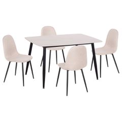 ΣΕΤ ΤΡΑΠΕΖΑΡΙΑΣ 5ΤΜΧ RAVEN HM21068.01 ΚΕΡΑΜΙΚΟ TOP ΛΕΥΚΟ ΜΑΡΜΑΡΟ--ΜΠΕΖ ΥΦΑΣΜΑ