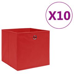 vidaXL Κουτιά Αποθήκευσης 10τεμ Κόκκινα 28x28x28εκ Ύφασμα Non-woven