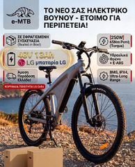 All - Mountain 2026 Ολοκαίνουργιο Ηλεκτρικό Ποδήλατο Βουνού 250W - 48V-13Ah LG B