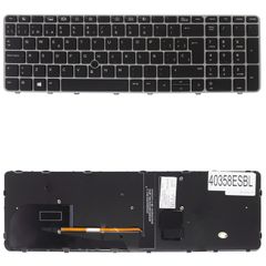 Teclado Español para Portátil - Spanish Laptop Keyboard για HP EliteBook 850 G3 - Product number : Y3B77EA 836623-BG1 836623-031 ES Backlight Pointer Black Silver Frame ( Κωδ.40358ESBL )