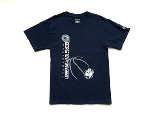 Men's CHAMPION COLLEGIATE WEAR Navy Blue GEORGETOWN UNIVERSITY Hoyas Basketball T-Shirt, Ανδρικό, Size S