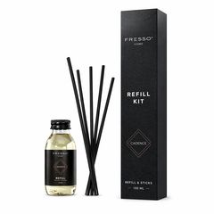 Fresso - Κιτ Αναπλήρωσης με Άρωμα Cadence 100 ml Premium Home Refill Kit και 6 Μαύρα Στικ από Fiberglass για Αρωματικό Χώρου Reed Diffuser - 1 Τεμ. (390037/FRE)
