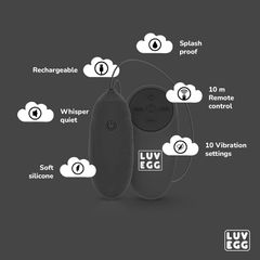 LUV Vibrating Egg Remote Control 10m Black-thumb-12
