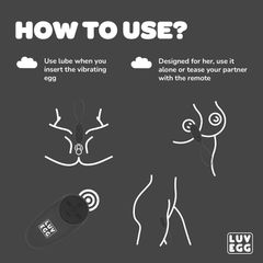 LUV Vibrating Egg Remote Control 10m Black-thumb-11