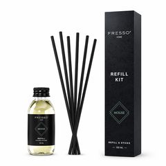 Fresso - Κιτ Αναπλήρωσης με Άρωμα Molise 100 ml Premium Home Refill Kit και 6 Μαύρα Στικ από Fiberglass για Αρωματικό Χώρου Reed Diffuser - 1 Τεμ. (390044/FRE)