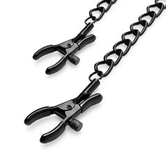 Nipple Clamps with Chain - Black-thumb-2