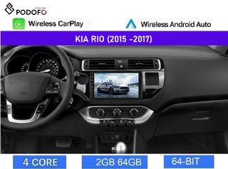 KIA RIO (2015-17) Android οθόνη 9" 2+64GB Ασύρματο CarPlay & Aσύρματο Android Auto GPS WiFi EQ